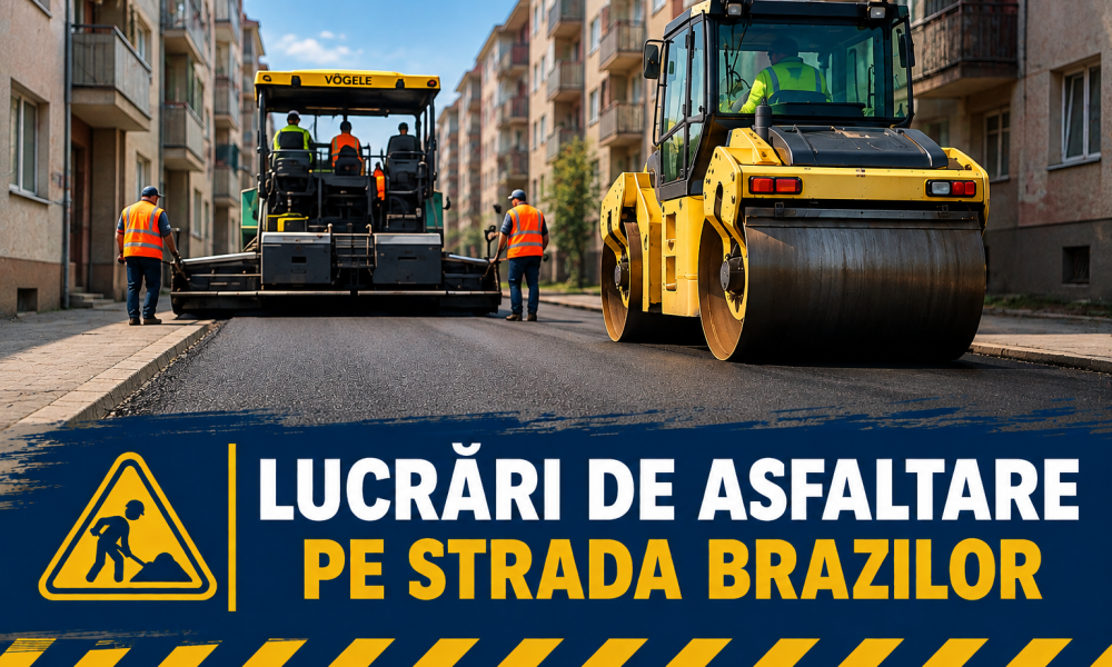 Lucrări de asfaltare pe strada Brazilor din Ocna Mureș. Șoferii sunt rugați să nu parcheze pe tronsonul vizat