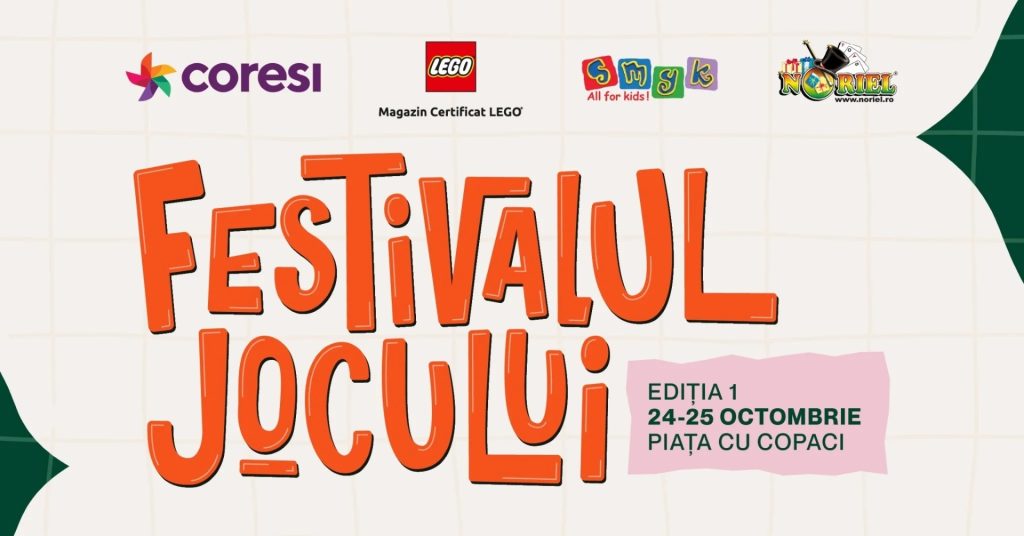 Festivalul Jocului vine la Coresi: un weekend de joacă, creativitate și aventură pentru toată familia