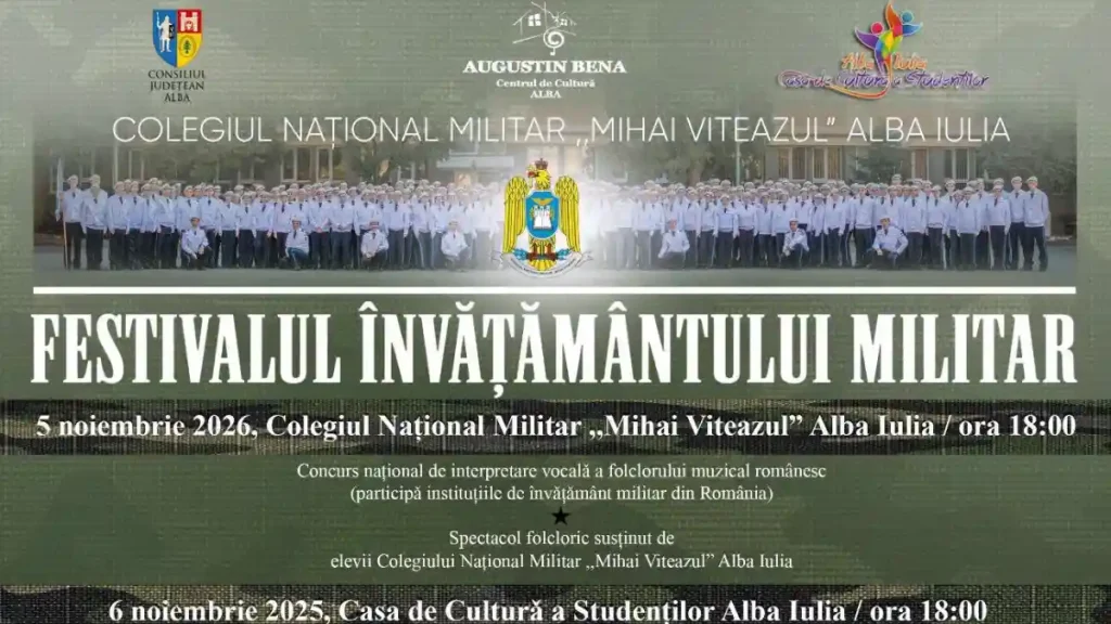 5-6 noiembrie 2026 | Alba Iulia devine capitala cântecului popular militar! Festivalul Învățământului Militar, la a II-a ediție