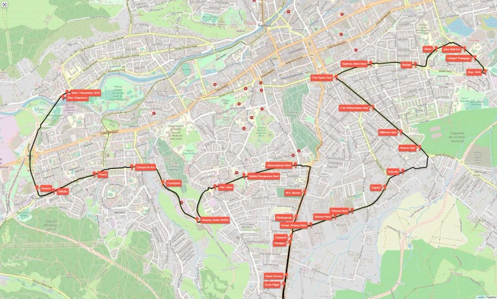 Linia 49, cel mai lung traseu de autobuz din Cluj-Napoca, va avea 54 de stații. Trei linii vor fi suspendate din 26 octombrie