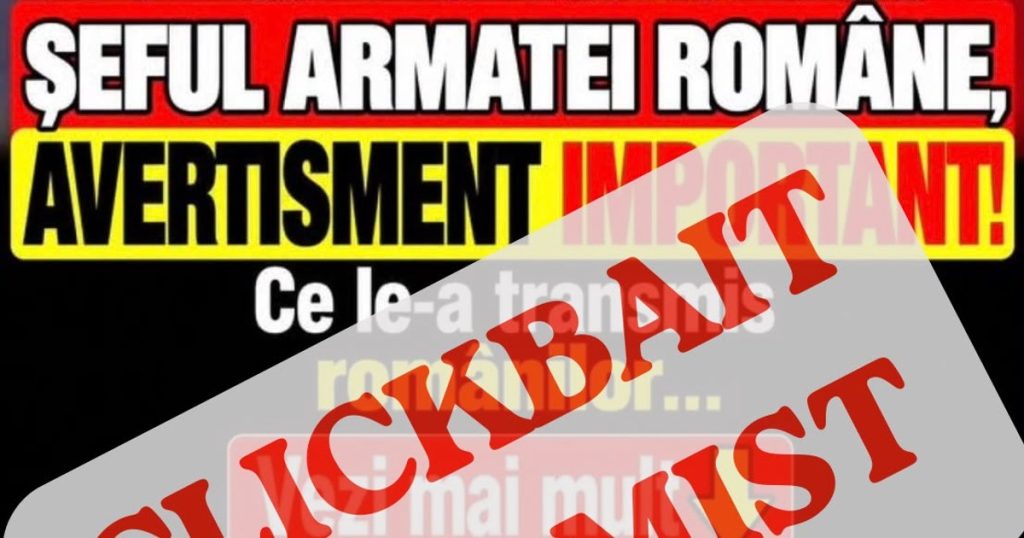 MApN dezminte o presupusă „alertă națională” pusă pe seama șefului Armatei. Ce mesaje circulă pe Facebook