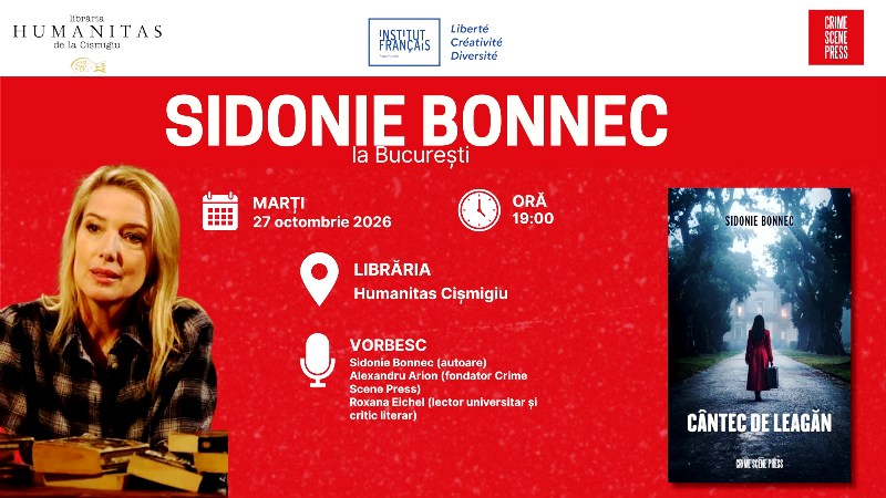 Sidonie Bonnec, jurnalistă și prezentatoare TV franceză, vine în România pentru lansarea romanului „Cântec de leagăn”