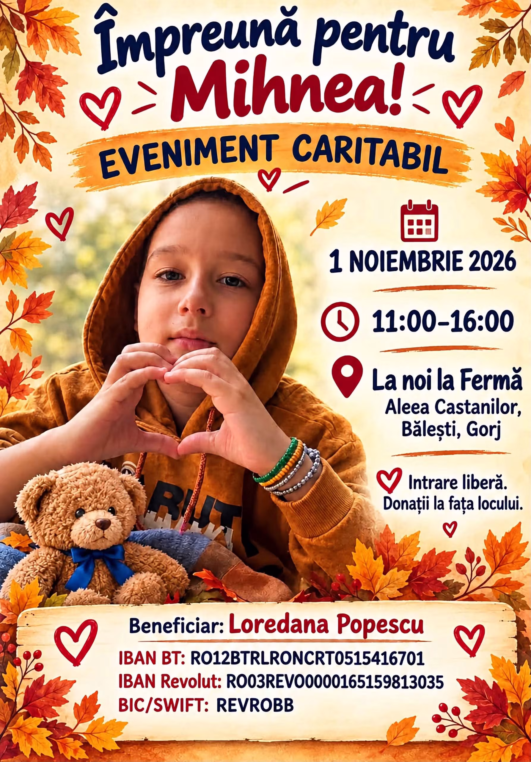 Eveniment caritabil pentru Mihnea în comuna Bălești