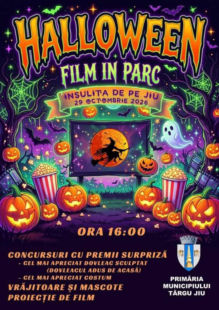 Halloween pentru cei mici, la Târgu Jiu. Primăria organizează concursuri cu premii și film în aer liber