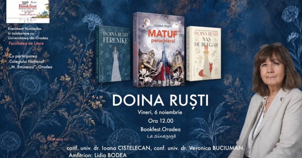 Facultatea de Litere alături de Doina Ruști care vine la Oradea, pentru prima ediție a Bookfestului, cu noul ei roman, Matuf, peruchierul