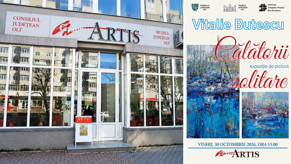Eveniment cultural la Slatina. Pictorul Vitalie Butescu își aduce lucrările la Galeria ARTIS, în expoziția Călătorii solitare